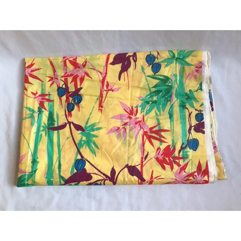 Vintage Mod Bold Print Fabric Cotton Key West 60s 70s Tropical Vibrant 14' x 45
